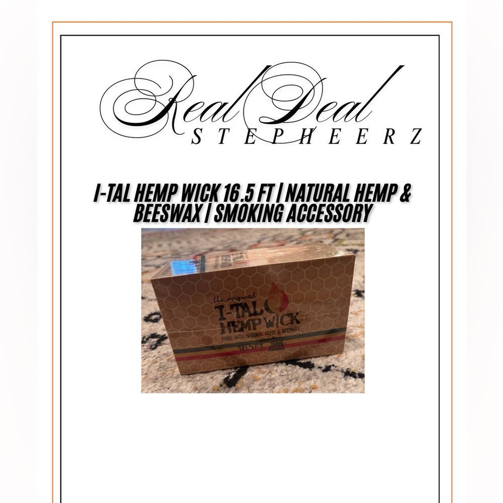 I-Tal Hemp Wick 16.5 ft | Natural Hemp & Beeswax | Smoking Accessory